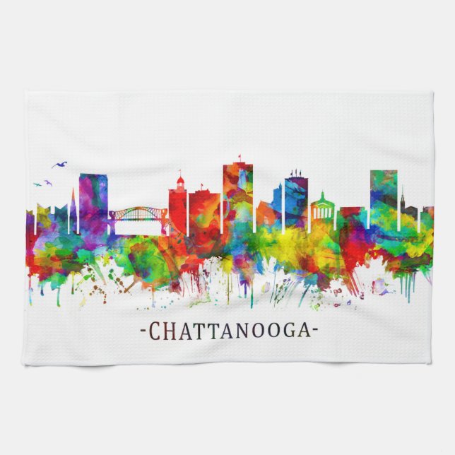 Chattanooga Tennessee Skyline Kökshandduk (Horisontell)