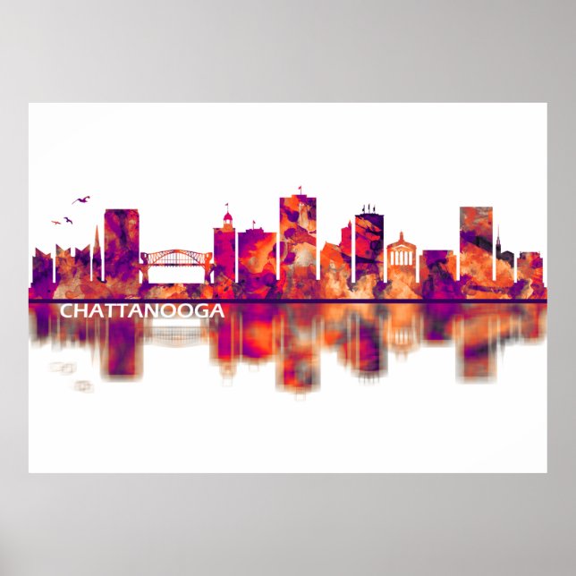 Chattanooga Tennessee Skyline Poster (Framsidan)