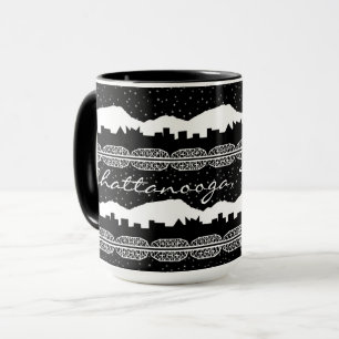 Chattanooga Tennessee Starry Night Black and White Mugg