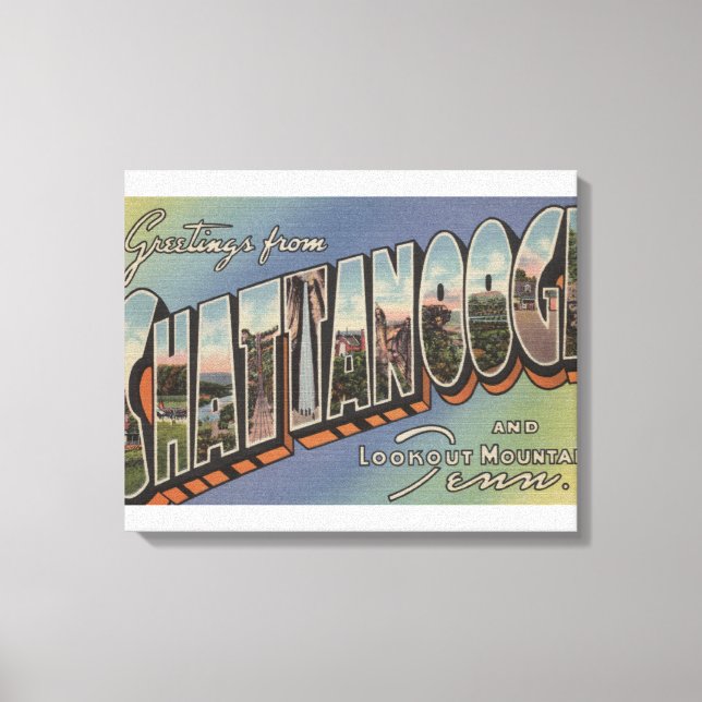 Chattanooga, Tennessee - Stora Brev Scenes Canvastryck (Framsida)