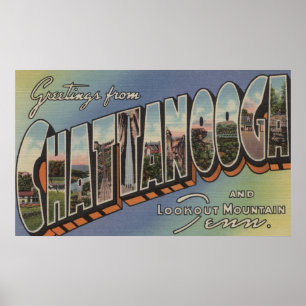 Chattanooga Tennessee - stora brevplatser Poster