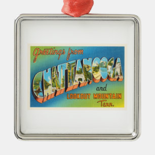 Chattanooga Tennessee TN vintage resorsouvenir Julgransprydnad Metall