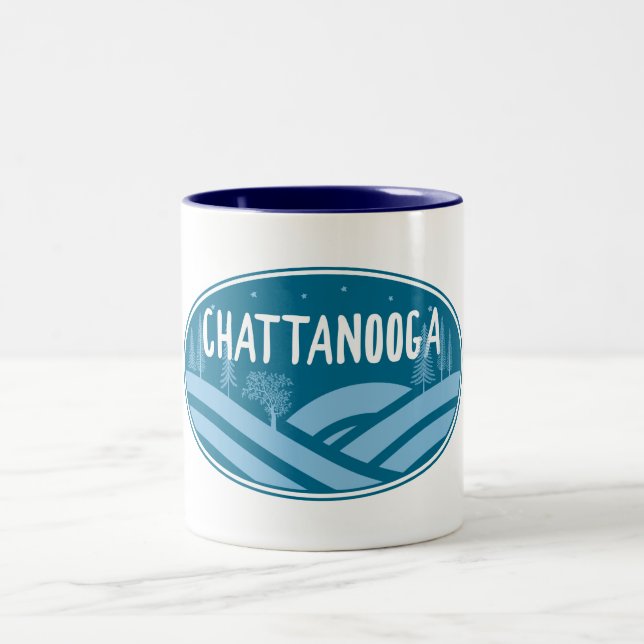 Chattanooga Tennessee utomhus Två-Tonad Mugg (Center)