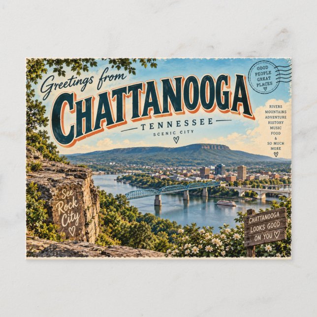 Chattanooga, Tennessee Vykort (Framsida)