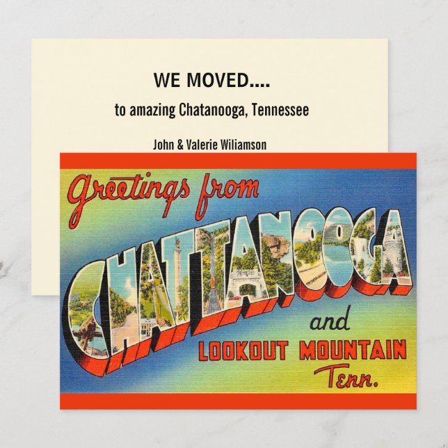 Chattanooga TN Flyttningsmeddelande (Fram/baksida)