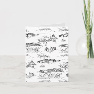 Chattanooga Toile Black and White (med Grått) Kort