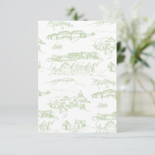 Chattanooga Toile Sage Färg-prov Tack Kort