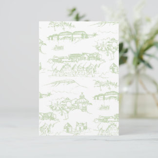 Chattanooga Toile Sage Färg-prov Tack Kort