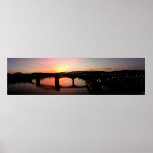 Chattanooga vid Sunset Panoramic Poster