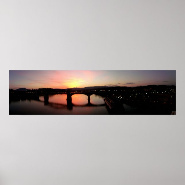 Chattanooga vid Sunset Panoramic Poster (Framsidan)