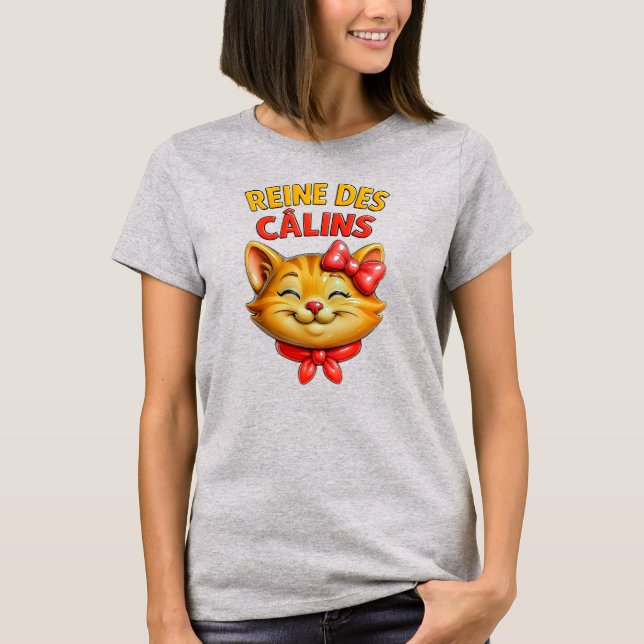 Chatte mignonne câline t shirt (Framsida)