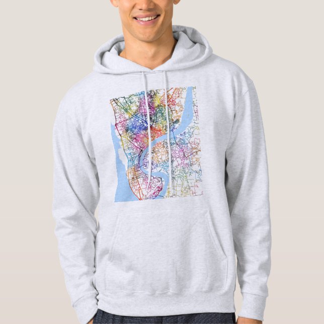 Chattogram Bangladesh Stadskarta Hoodie (Framsida)