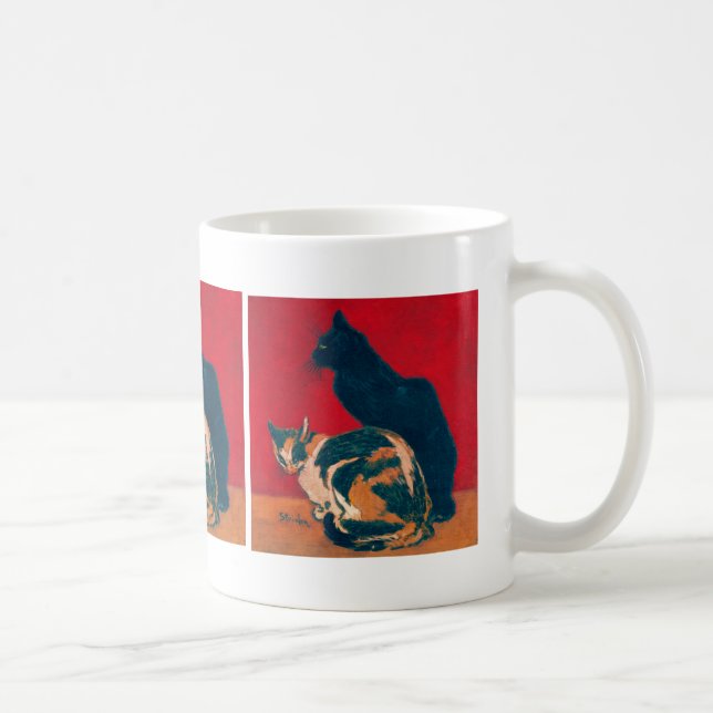 Chattor av Theophile Steinlen Kaffemugg (Höger)