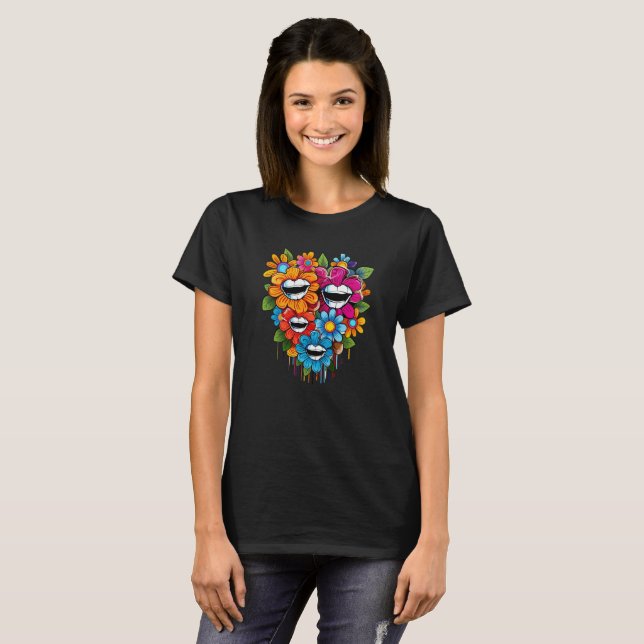 Chatty Blossoms Taza T Shirt (Hel framsida)