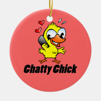 Chatty chick julgransprydnad keramik
