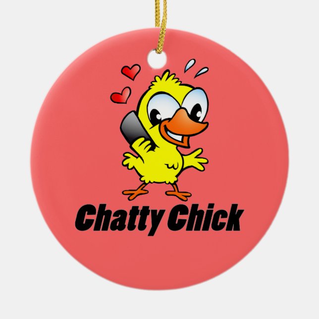 Chatty chick julgransprydnad keramik (Framsidan)