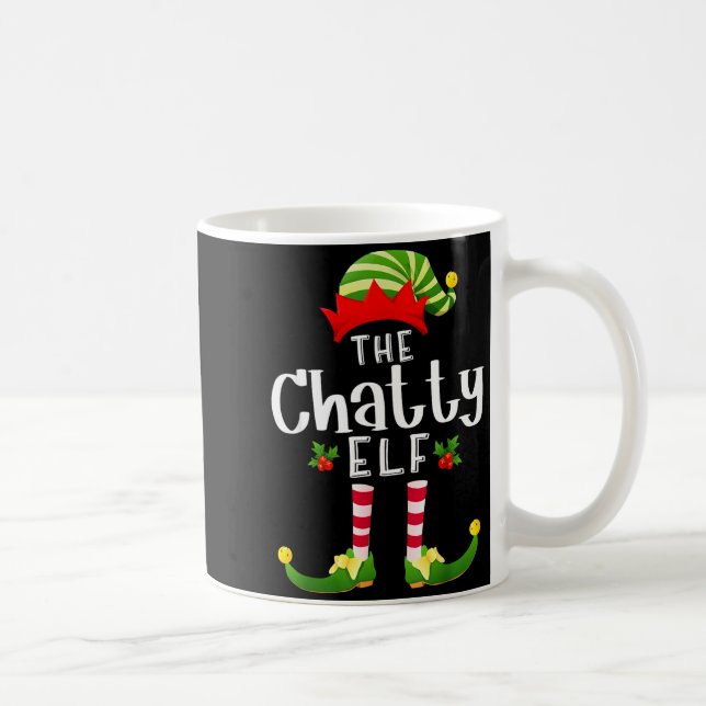 Chatty Christmas Elf Matching Pajama X-mas Party  Kaffemugg (Höger)