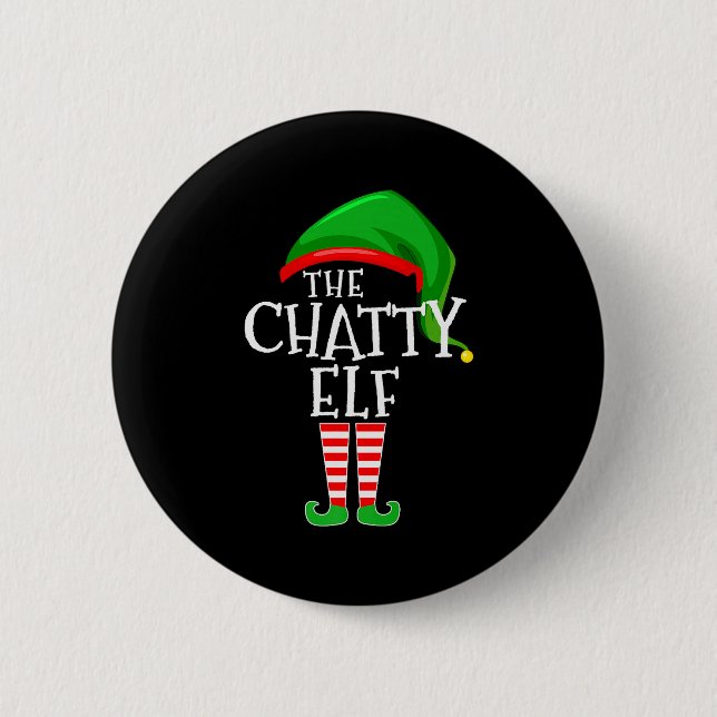 Chatty Elf Family Matching Group Christmas Premium Knapp (Framsida)