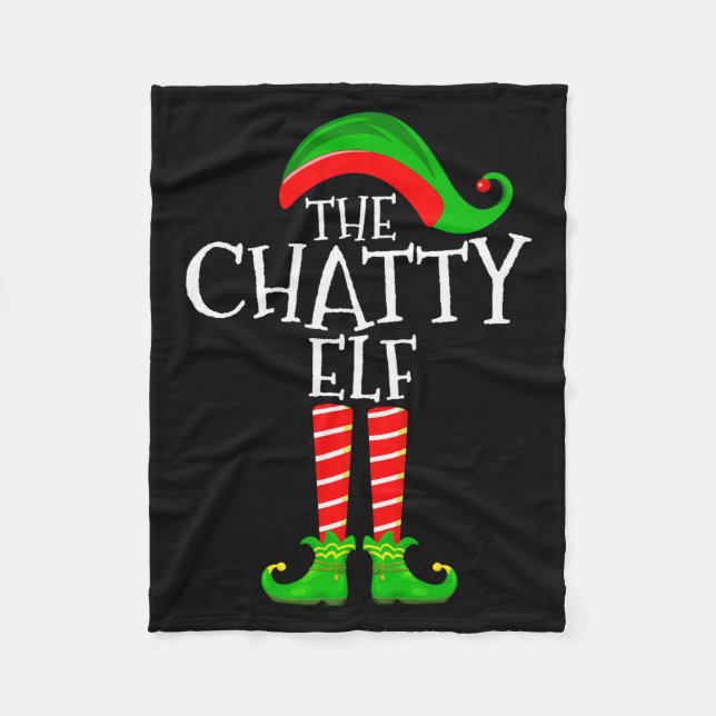 Chatty Elf Funny Matching Family Group Christmas P Fleecefilt (Framsidan)
