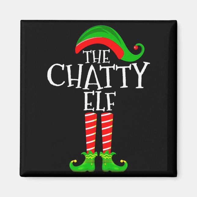Chatty Elf Funny Matching Family Group Christmas P Magnet (Framsidan)