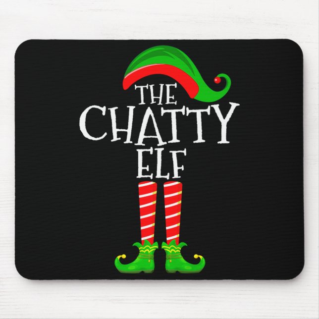 Chatty Elf Funny Matching Family Group Christmas P Musmatta (Framsidan)