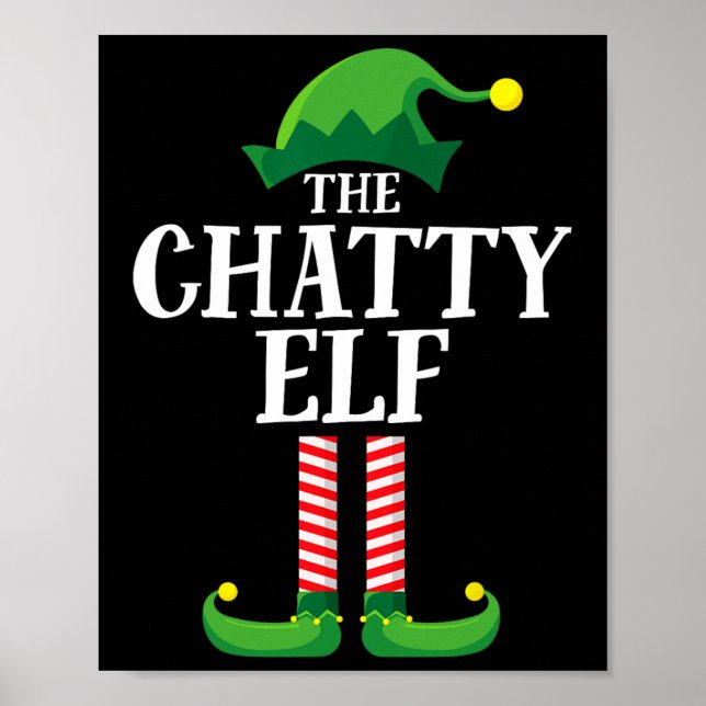 Chatty Elf Matching Family Group Christmas Party F Poster (Framsidan)