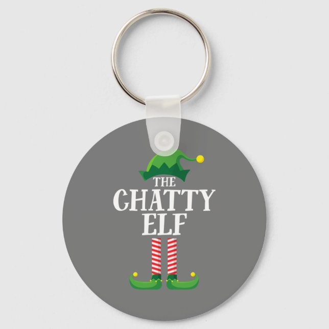 Chatty Elf Matching Family Group jul Party Nyckelring (Framsida)