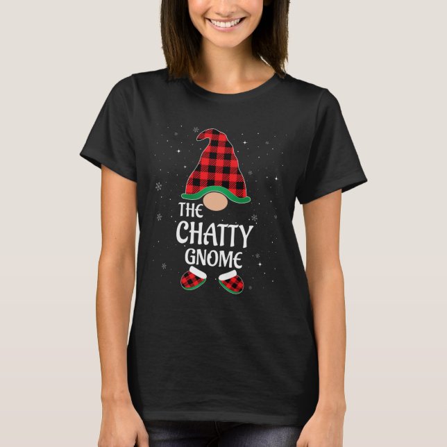 Chatty Gnome Buffalo Red Play Jul T Shirt (Framsida)