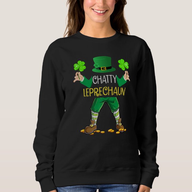 Chatty Leprechaun Boys St patricks day Funny T Shirt (Framsida)