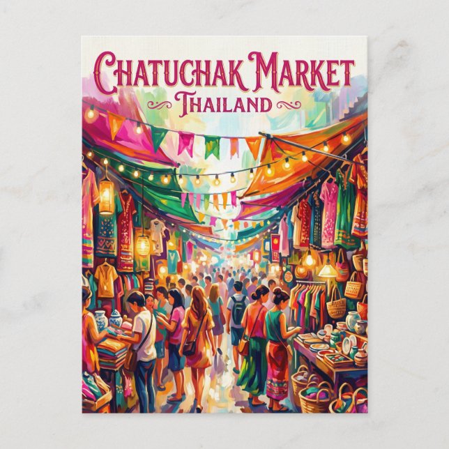 Chatuchak Market Thailand Vykort (Framsida)