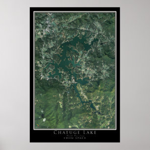 Chatuge Sjö North Carolina-Georgia Satellite Karta Poster