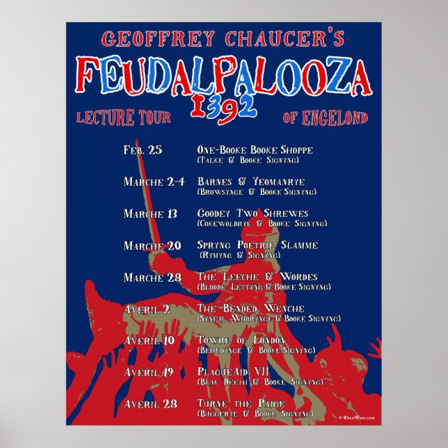 Chaucer 'Feudalpalooza' 1392 Tour Poster (Framsidan)