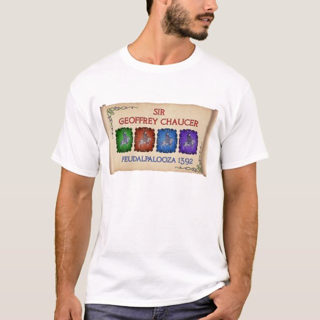 Chaucer "Feudalpalooza" 1392 turnerar (den ljusa T Shirt (Framsida)