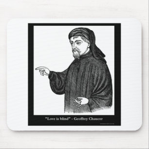 Chaucer Kärlek är Blind Citat Tees Gåvor MER! Musmatta