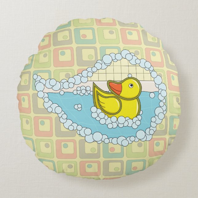 Chaucer the Rubber Anka Round Pillow Rund Kudde (Framsidan)