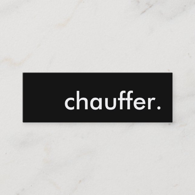 Chauffer. Mini Visitkort (Framsida)