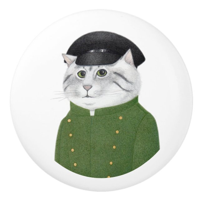 CHAUFFEUR CAT Ceramic Knob Knopp (Framsidan)