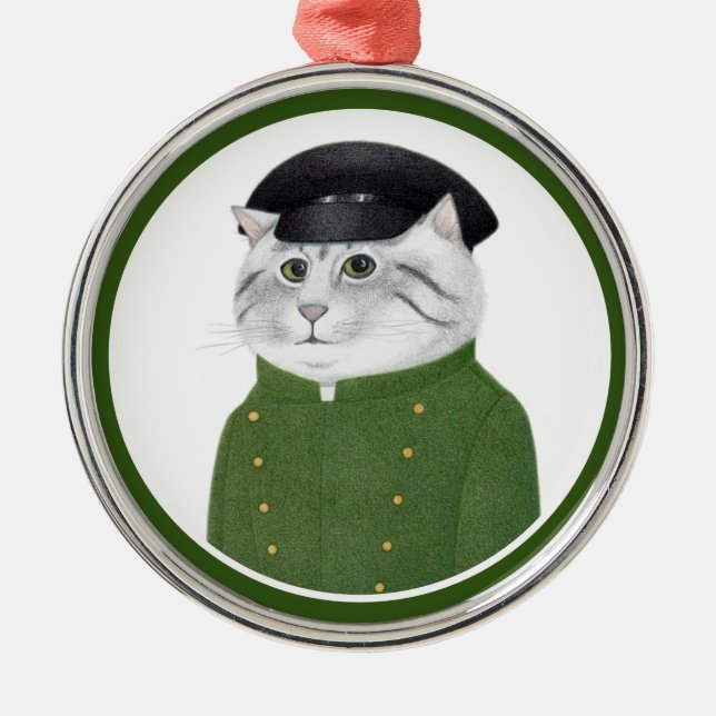 CHAUFFEUR CAT Premium Round Ornament (Framsidan)