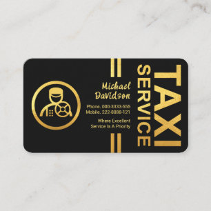 Chauffeur-chaufför i guld Rand Visitkort