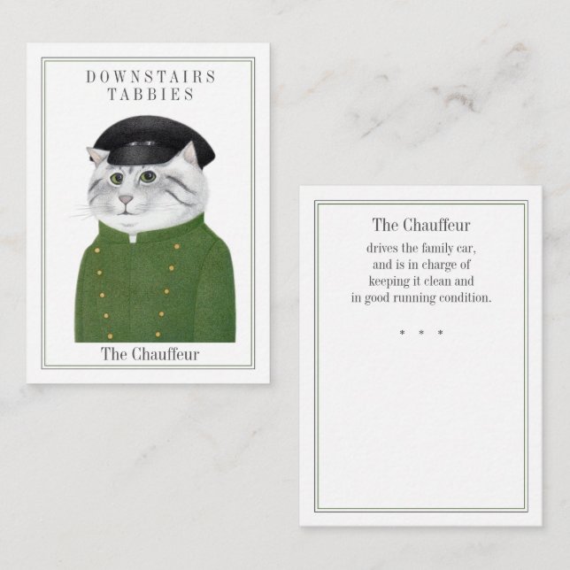 CHAUFFEUR KATT Trading Card Anteckningskort (Fram/baksida)
