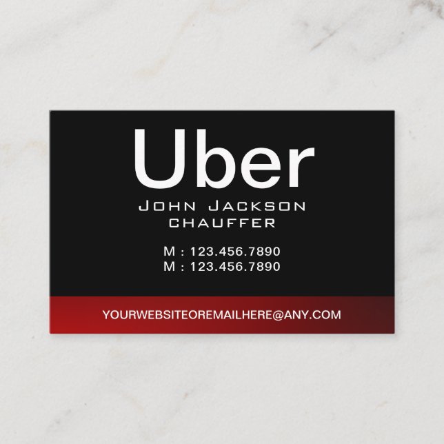 Chauffeur Taxi Driver Professionell Black QR-kod Visitkort (Framsida)
