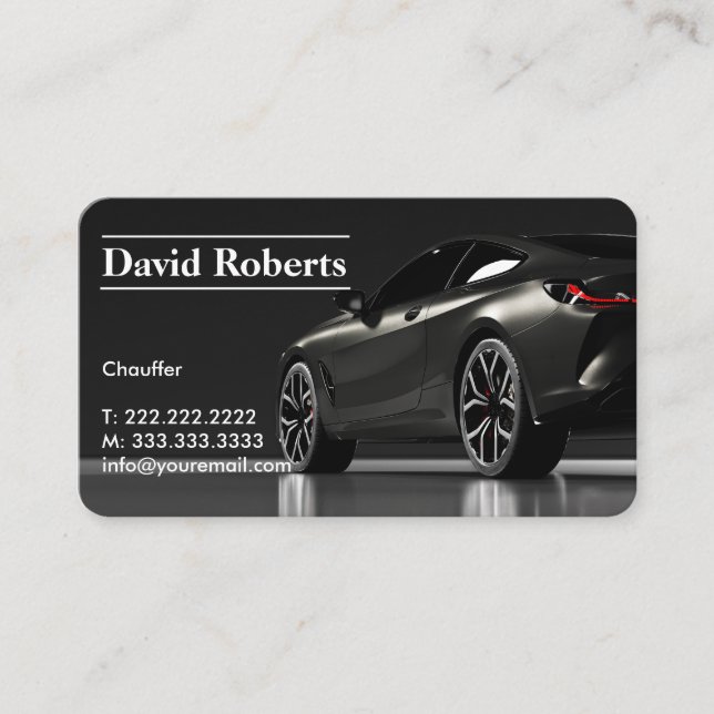 Chauffeur Taxi Driver Professionell Mörk  Visitkort (Framsida)