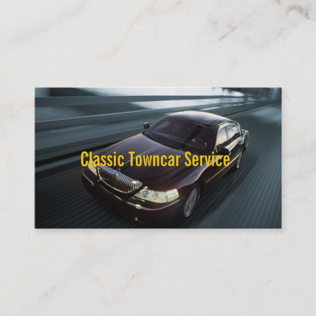 Chauffeur Town Car Driver Transport Business Visitkort (Framsida)