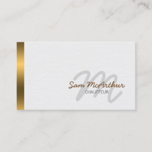 Chauffeur Transport Guld Cursive Monogram Visitkort