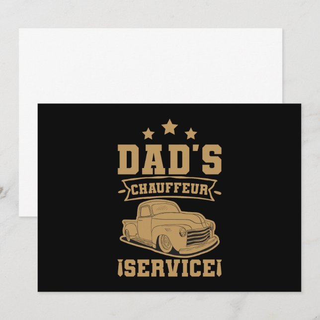 Chaufför Pappa Yrkesförare Fars Dag Inbjudningar (Fram/baksida)