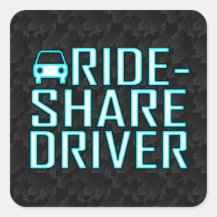 ChaufförRideshare för ritt delaa körning Fyrkantigt Klistermärke