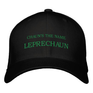 CHAUN ÄR NAMN, LEPRECHAUN BRODERAD KEPS