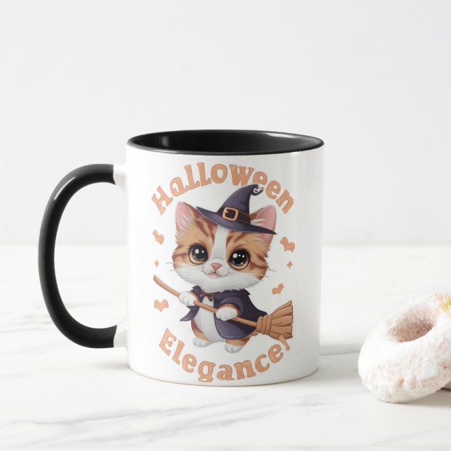 Chausie Cats fantting Halloween-utseende Mugg (Med munk)