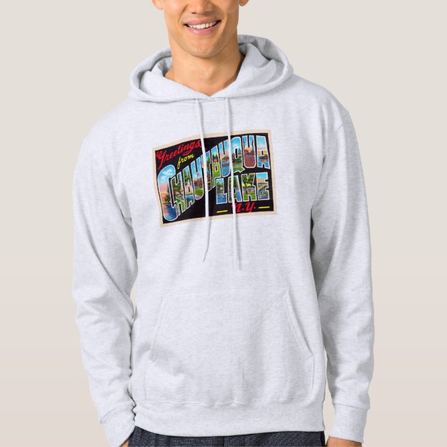 Chautauqua Lake New York NY Large Letter Postcard Hoodie (Framsida)