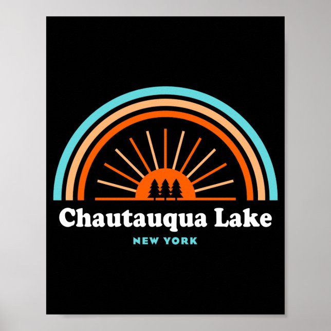 Chautauqua Lake New York Regnbåge  Poster (Framsidan)